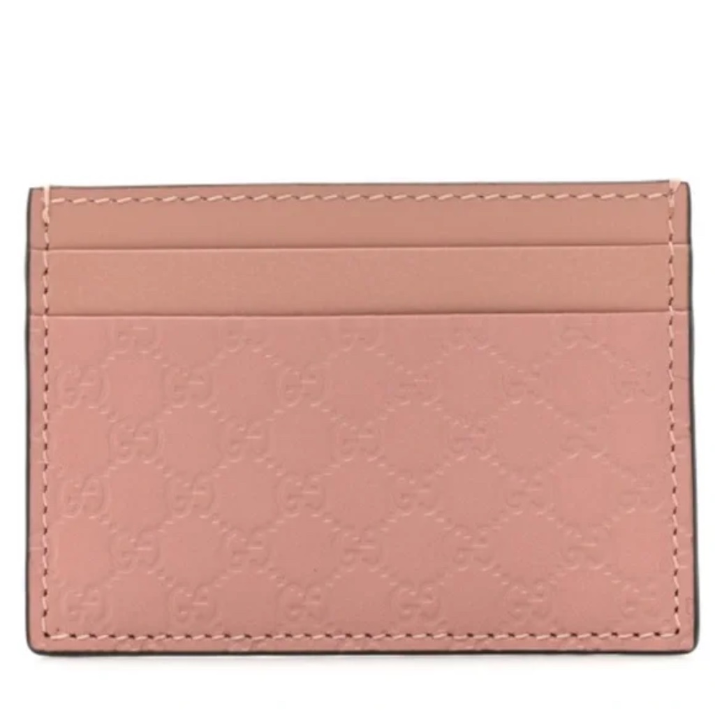 New Gucci Gg Microguccissima Cardholder Card Case In Pink